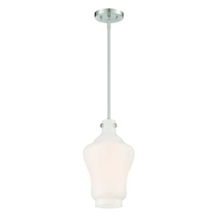 Designers Fountain Moonlight 60 Watt 1 Light Brushed Nickel Pendant with Frosted Glass Shade D229M-9P-BN